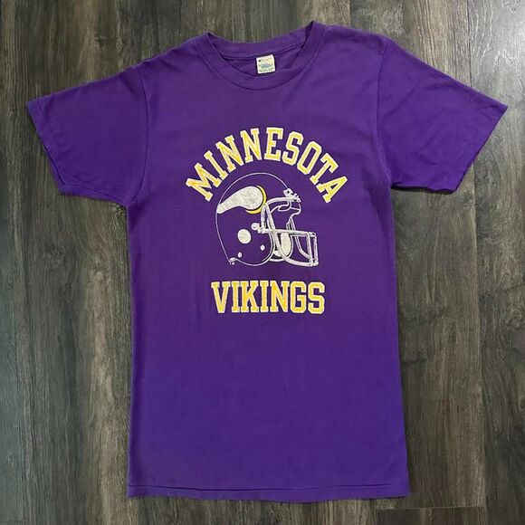 Vtg 80's T-Shirt Minnesota Vikings NFL Champion Single Stitch Short Sleeve Large - Picture 1 of 6
